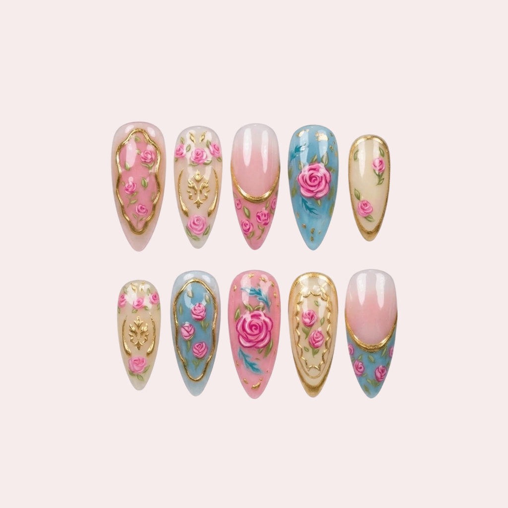 Royal Rosette Luxe Handgemaakte Press-on Nagels