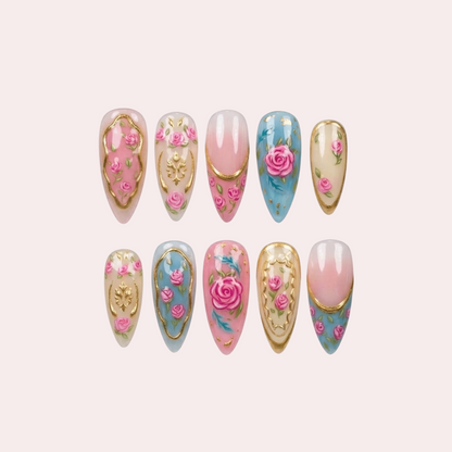 Royal Rosette Luxe Handgemaakte Press-on Nagels
