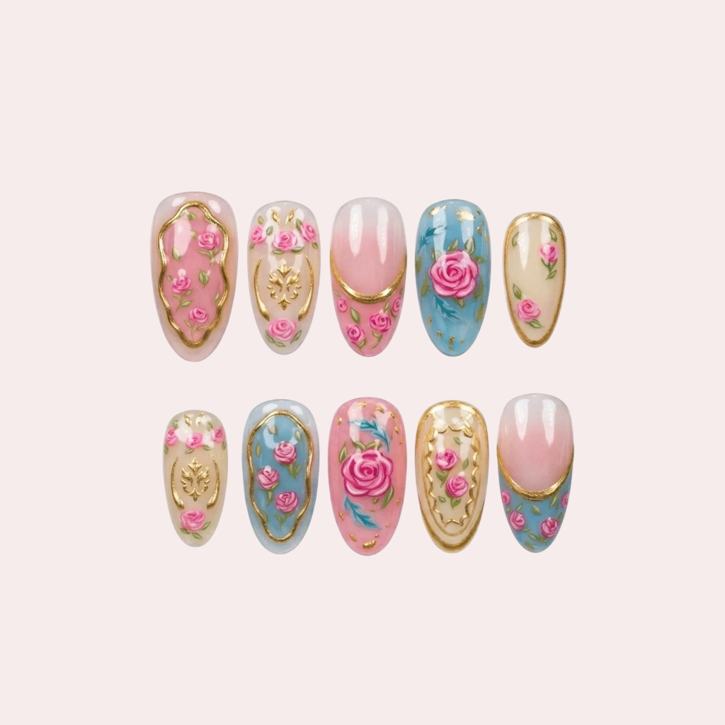 Royal Rosette Luxe Handgemaakte Press-on Nagels