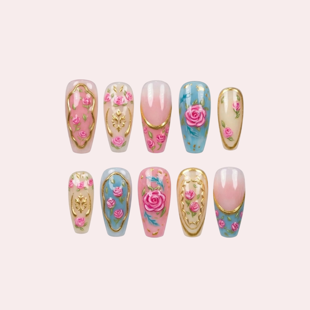 Royal Rosette Luxe Handgemaakte Press-on Nagels