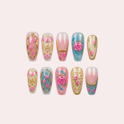 Royal Rosette Luxe Handgemaakte Press-on Nagels