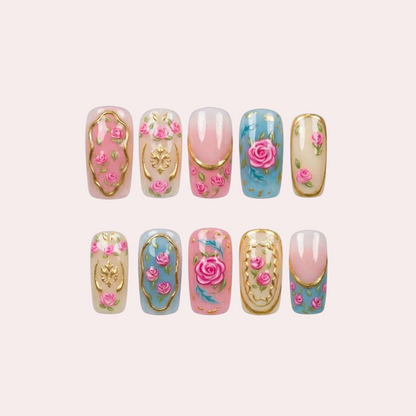 Royal Rosette Luxe Handgemaakte Press-on Nagels