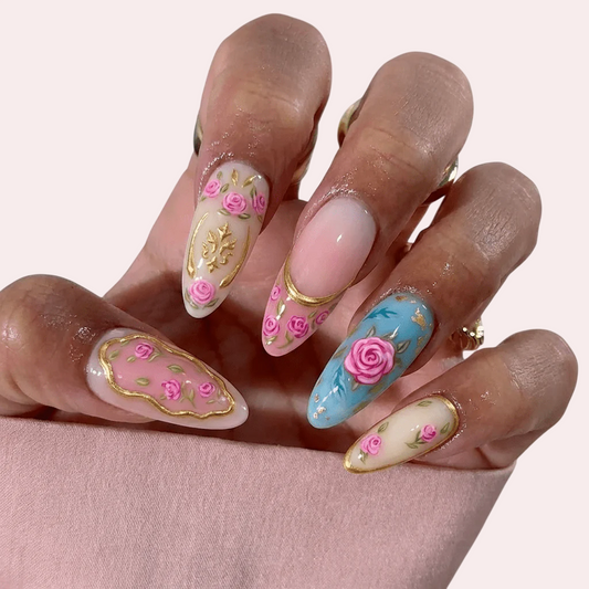 Royal Rosette Luxe Handgemaakte Press-on Nagels